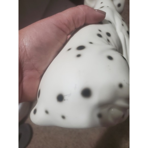 Vintage Ceramic Dalmatian Dog Figurine  Puppy Statue Black White Spotted READ - Picture 6 of 6